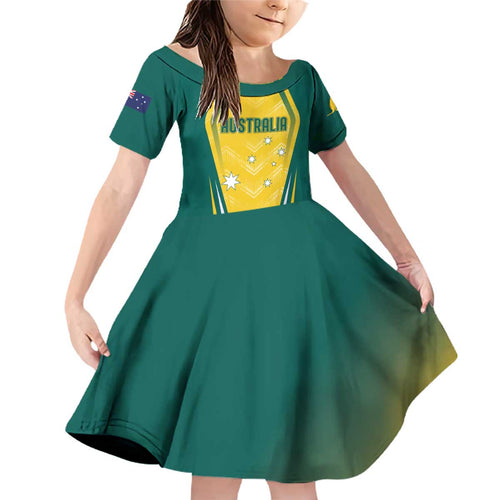 Australia 2024 Olympics Custom Family Matching Off Shoulder Short Dress and Hawaiian Shirt Rise of the Roos
