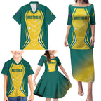 Australia 2024 Olympics Custom Family Matching Puletasi and Hawaiian Shirt Rise of the Roos