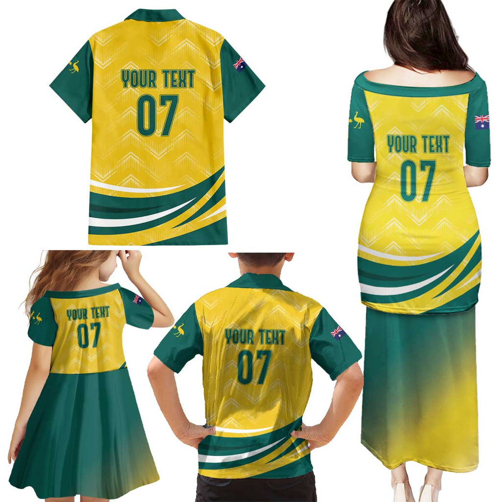 Australia 2024 Olympics Custom Family Matching Puletasi and Hawaiian Shirt Rise of the Roos