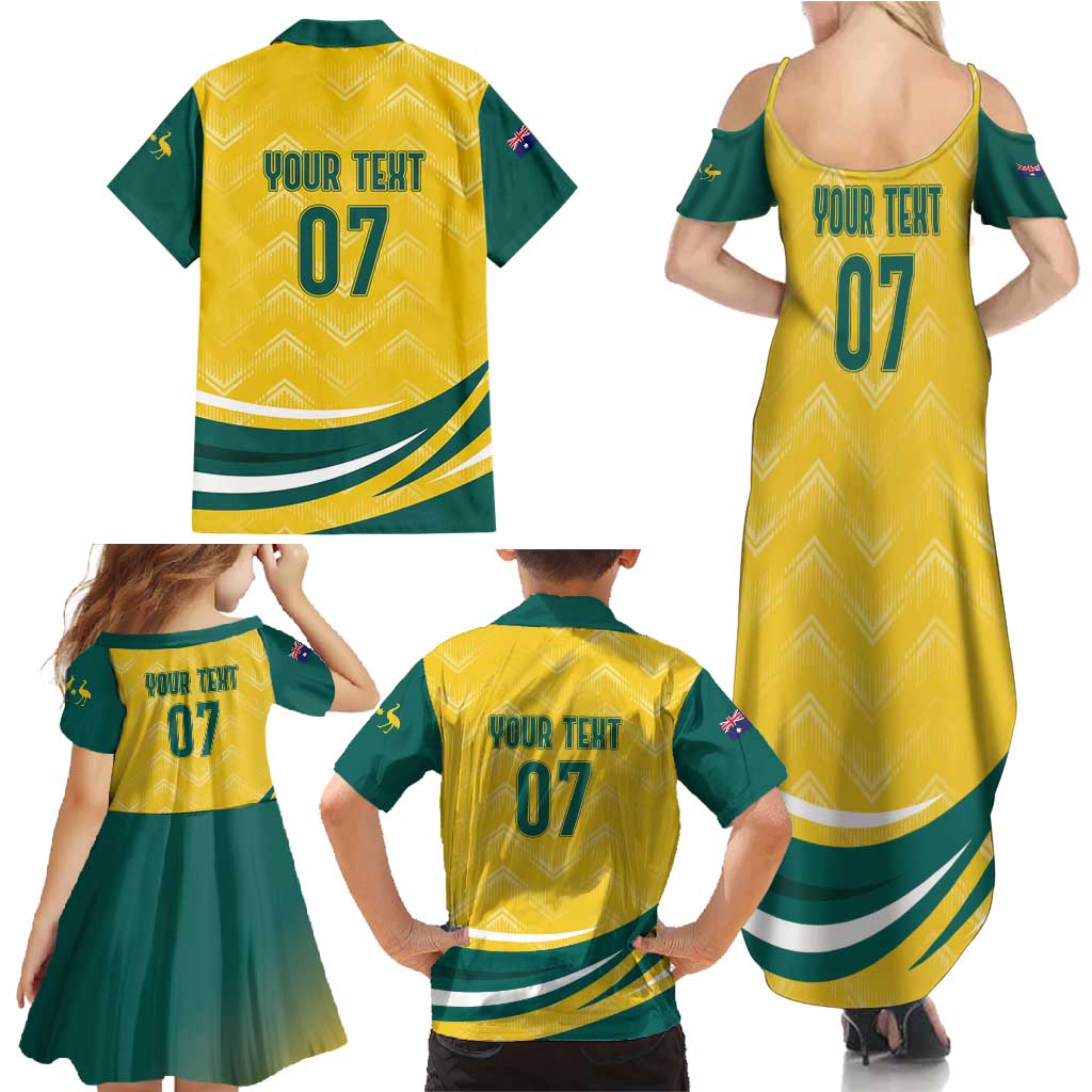 Australia 2024 Olympics Custom Family Matching Summer Maxi Dress and Hawaiian Shirt Rise of the Roos