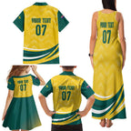 Australia 2024 Olympics Custom Family Matching Tank Maxi Dress and Hawaiian Shirt Rise of the Roos