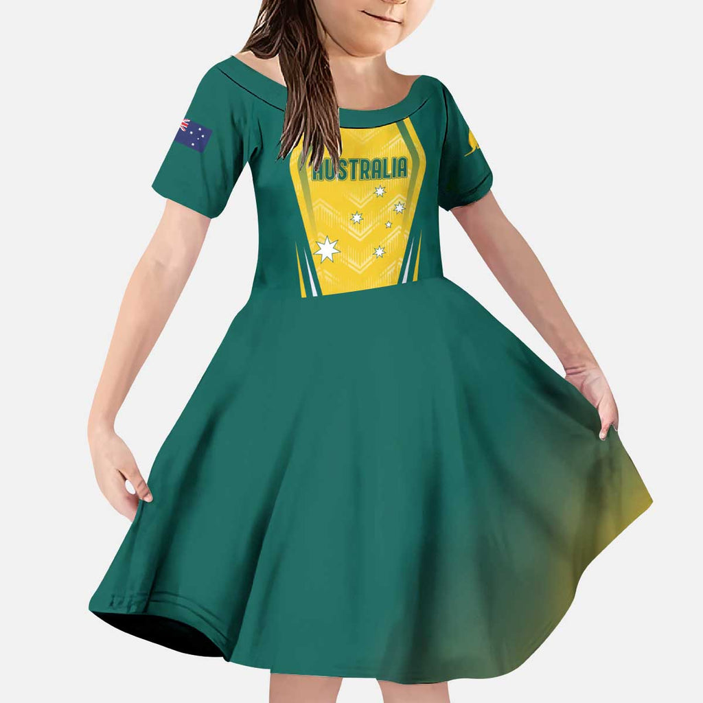 Australia 2024 Olympics Custom Kid Short Sleeve Dress Rise of the Roos