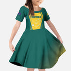 Australia 2024 Olympics Custom Kid Short Sleeve Dress Rise of the Roos