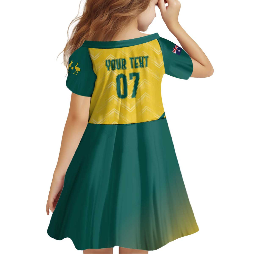 Australia 2024 Olympics Custom Kid Short Sleeve Dress Rise of the Roos