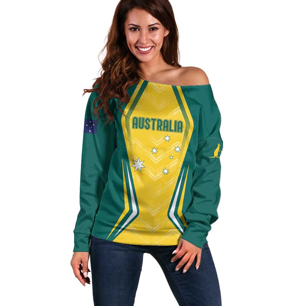Australia 2024 Olympics Custom Off Shoulder Sweater Rise of the Roos