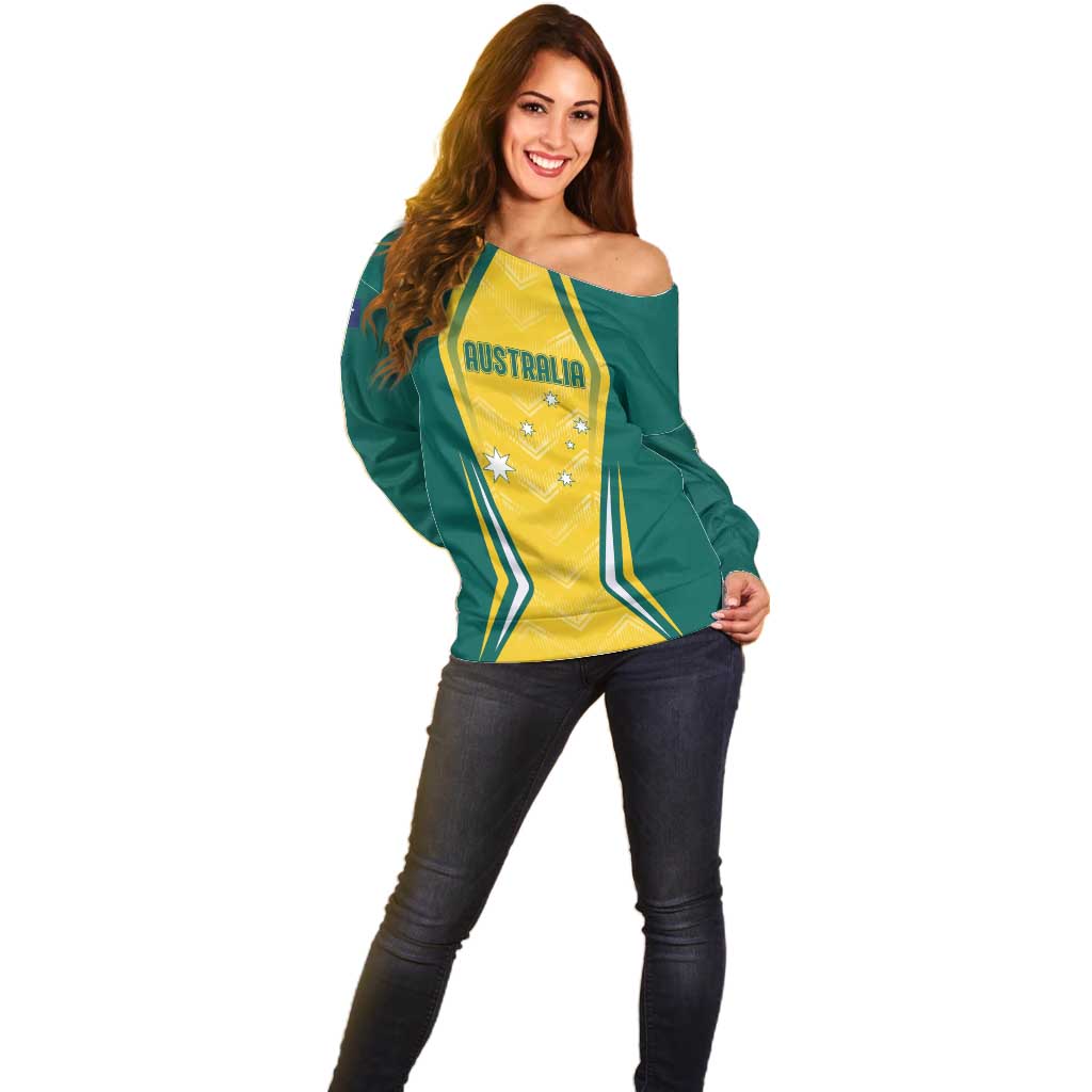 Australia 2024 Olympics Custom Off Shoulder Sweater Rise of the Roos