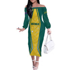 Australia 2024 Olympics Custom Off The Shoulder Long Sleeve Dress Rise of the Roos