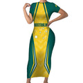 Australia 2024 Olympics Custom Short Sleeve Bodycon Dress Rise of the Roos
