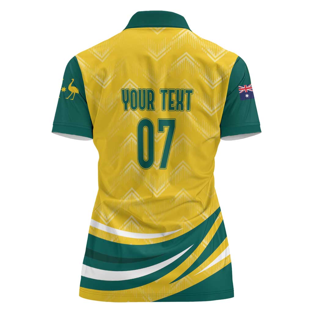 Australia 2024 Olympics Custom Women Polo Shirt Rise of the Roos