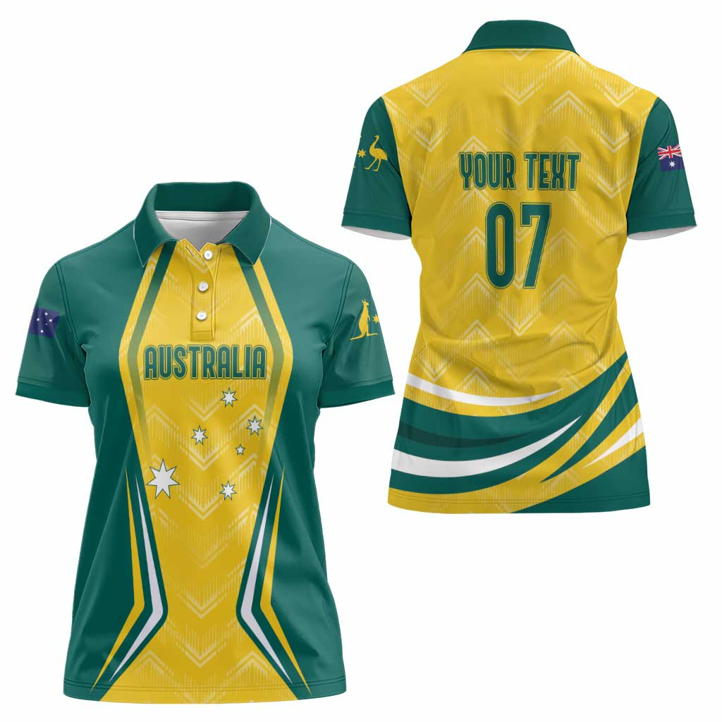 Australia 2024 Olympics Custom Women Polo Shirt Rise of the Roos