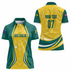 Australia 2024 Olympics Custom Women Polo Shirt Rise of the Roos