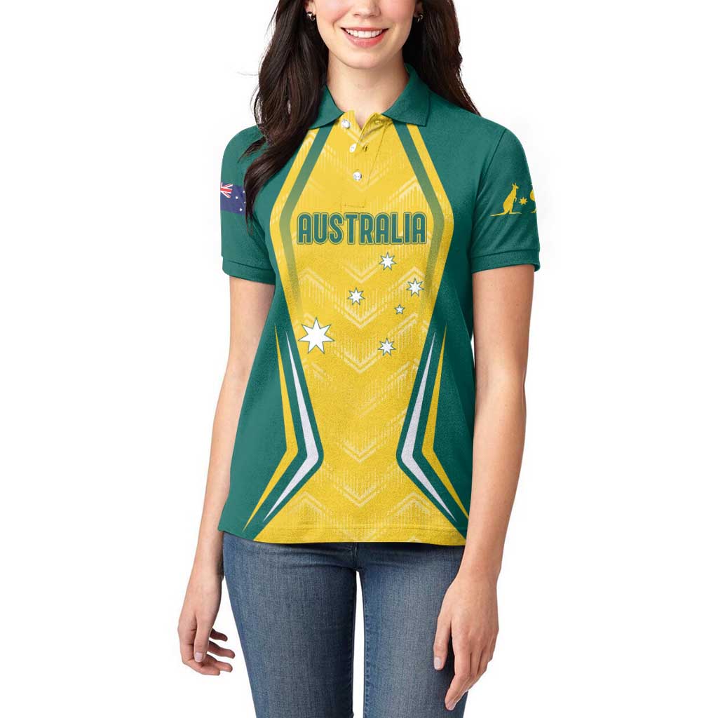 Australia 2024 Olympics Custom Women Polo Shirt Rise of the Roos