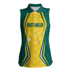 Australia 2024 Olympics Custom Women Sleeveless Polo Shirt Rise of the Roos