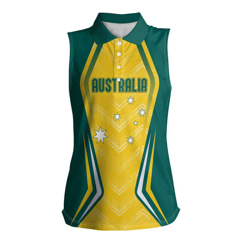 Australia 2024 Olympics Custom Women Sleeveless Polo Shirt Rise of the Roos