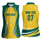 Australia 2024 Olympics Custom Women Sleeveless Polo Shirt Rise of the Roos
