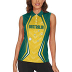 Australia 2024 Olympics Custom Women Sleeveless Polo Shirt Rise of the Roos