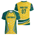 Australia 2024 Olympics Custom Women V-Neck T-Shirt Rise of the Roos
