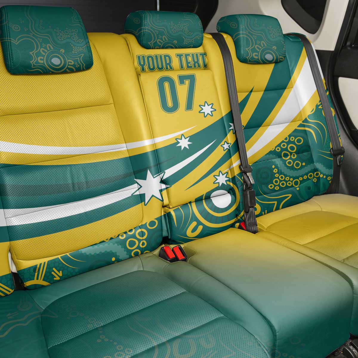 Australia 2024 Olympics Custom Back Car Seat Cover Rise of the Roos Aborignal Style