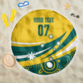 Australia 2024 Olympics Custom Beach Blanket Rise of the Roos Aborignal Style