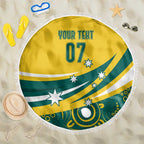 Australia 2024 Olympics Custom Beach Blanket Rise of the Roos Aborignal Style