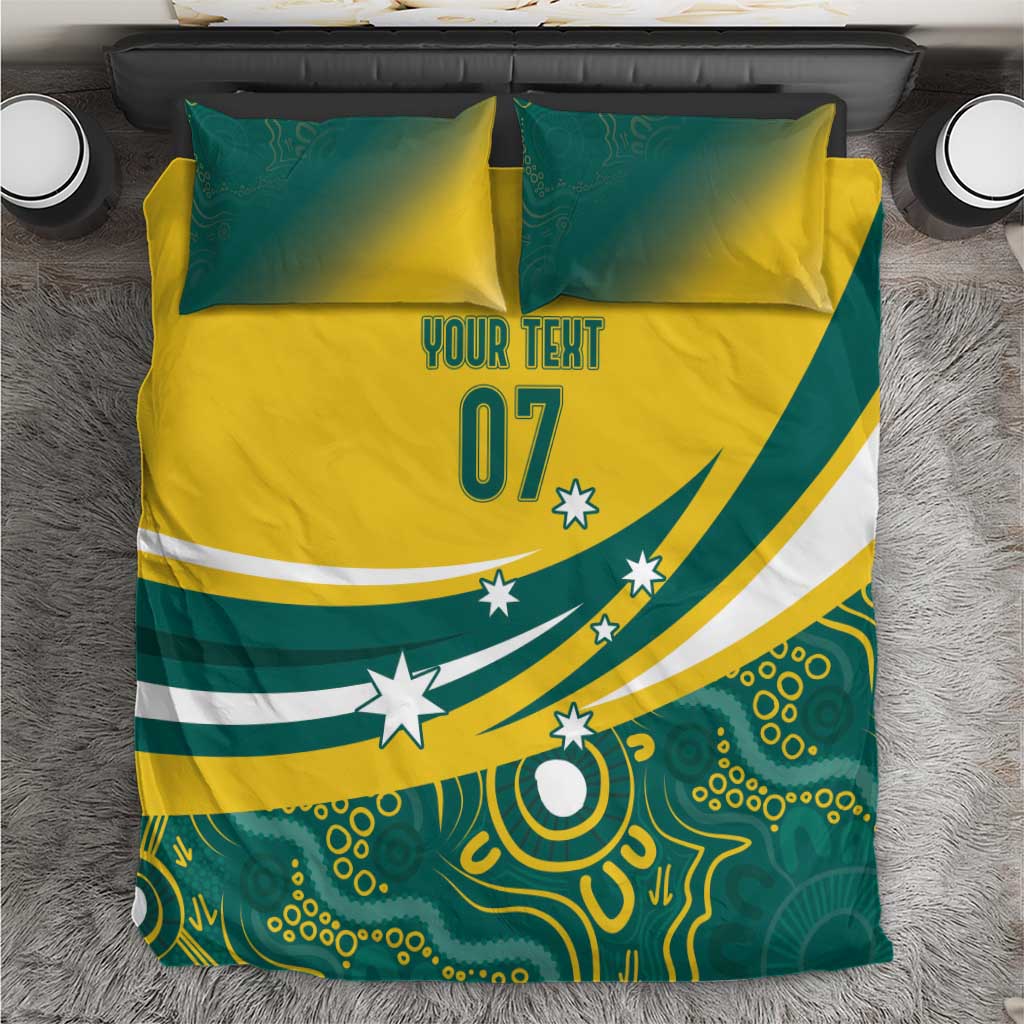 Australia 2024 Olympics Custom Bedding Set Rise of the Roos Aborignal Style