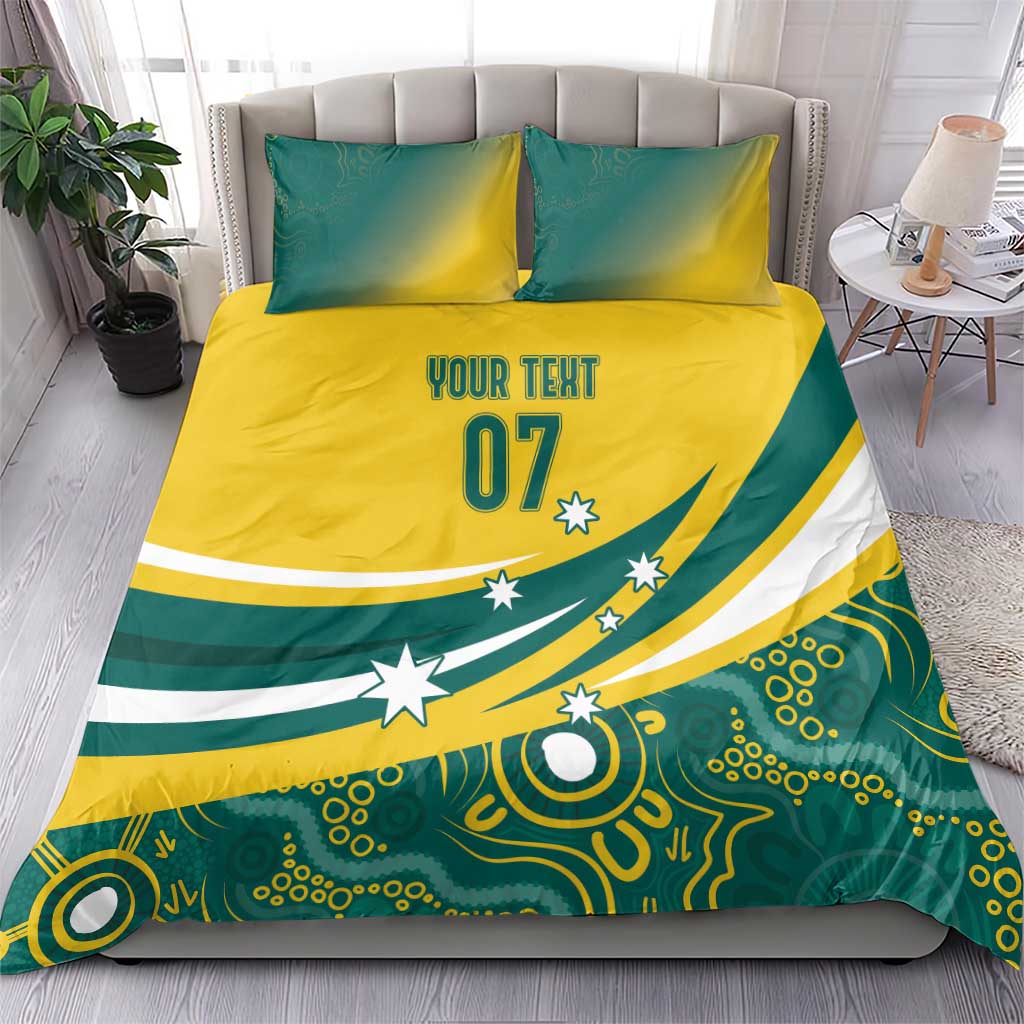 Australia 2024 Olympics Custom Bedding Set Rise of the Roos Aborignal Style