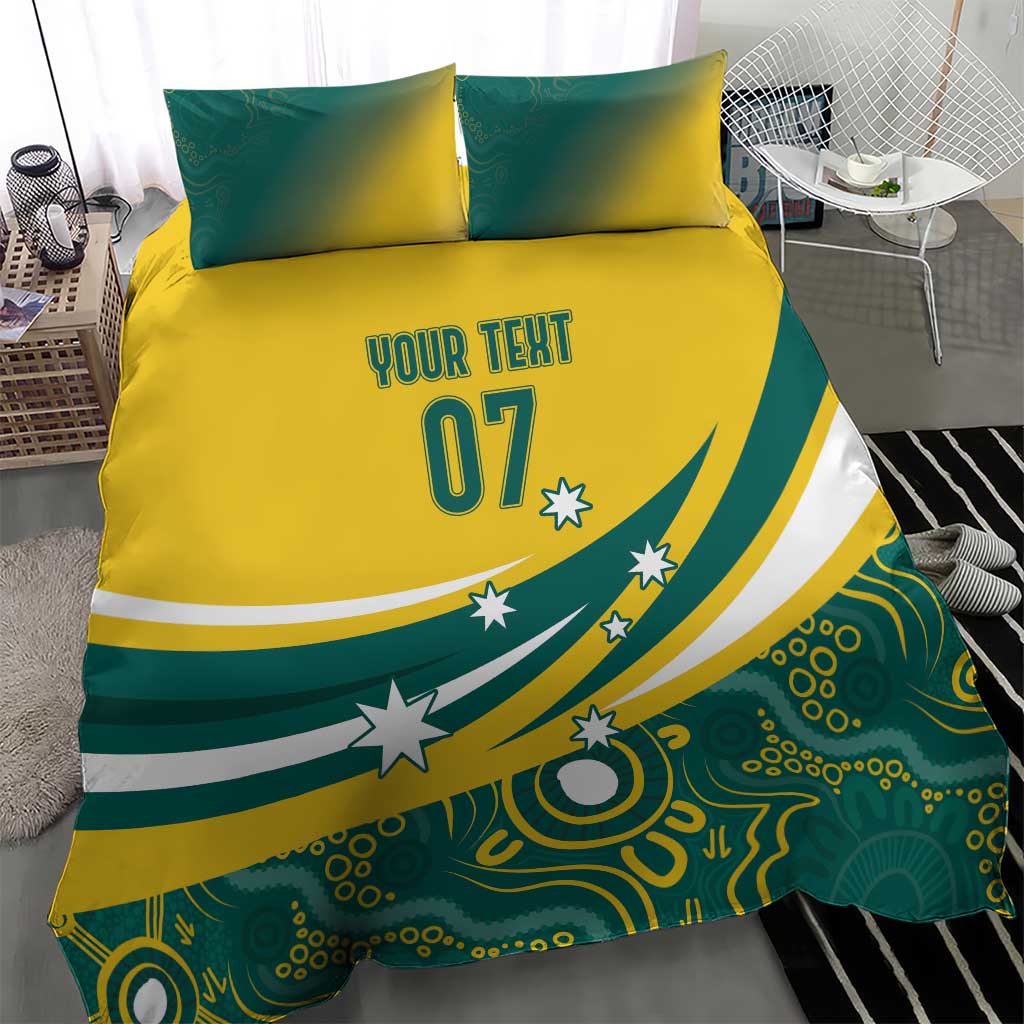 Australia 2024 Olympics Custom Bedding Set Rise of the Roos Aborignal Style