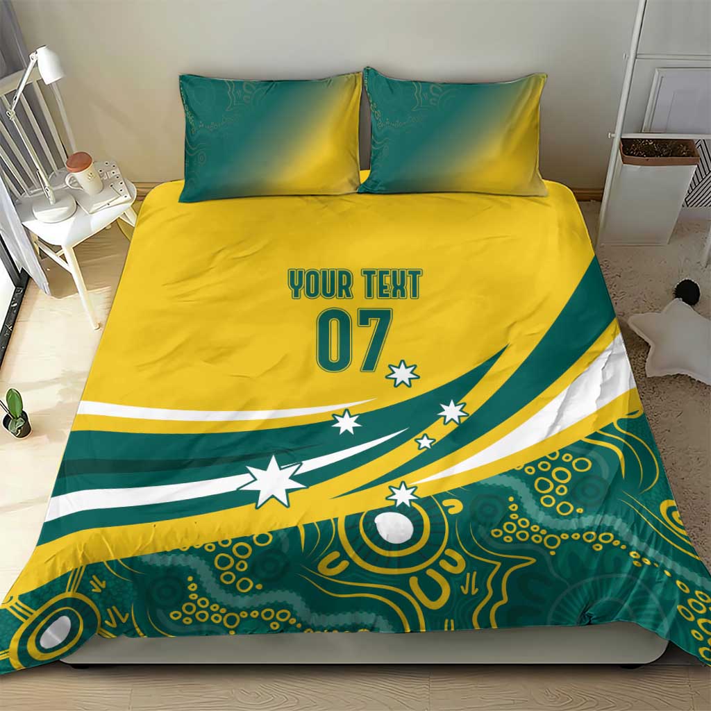 Australia 2024 Olympics Custom Bedding Set Rise of the Roos Aborignal Style