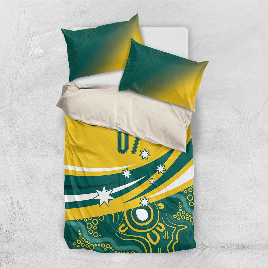Australia 2024 Olympics Custom Bedding Set Rise of the Roos Aborignal Style