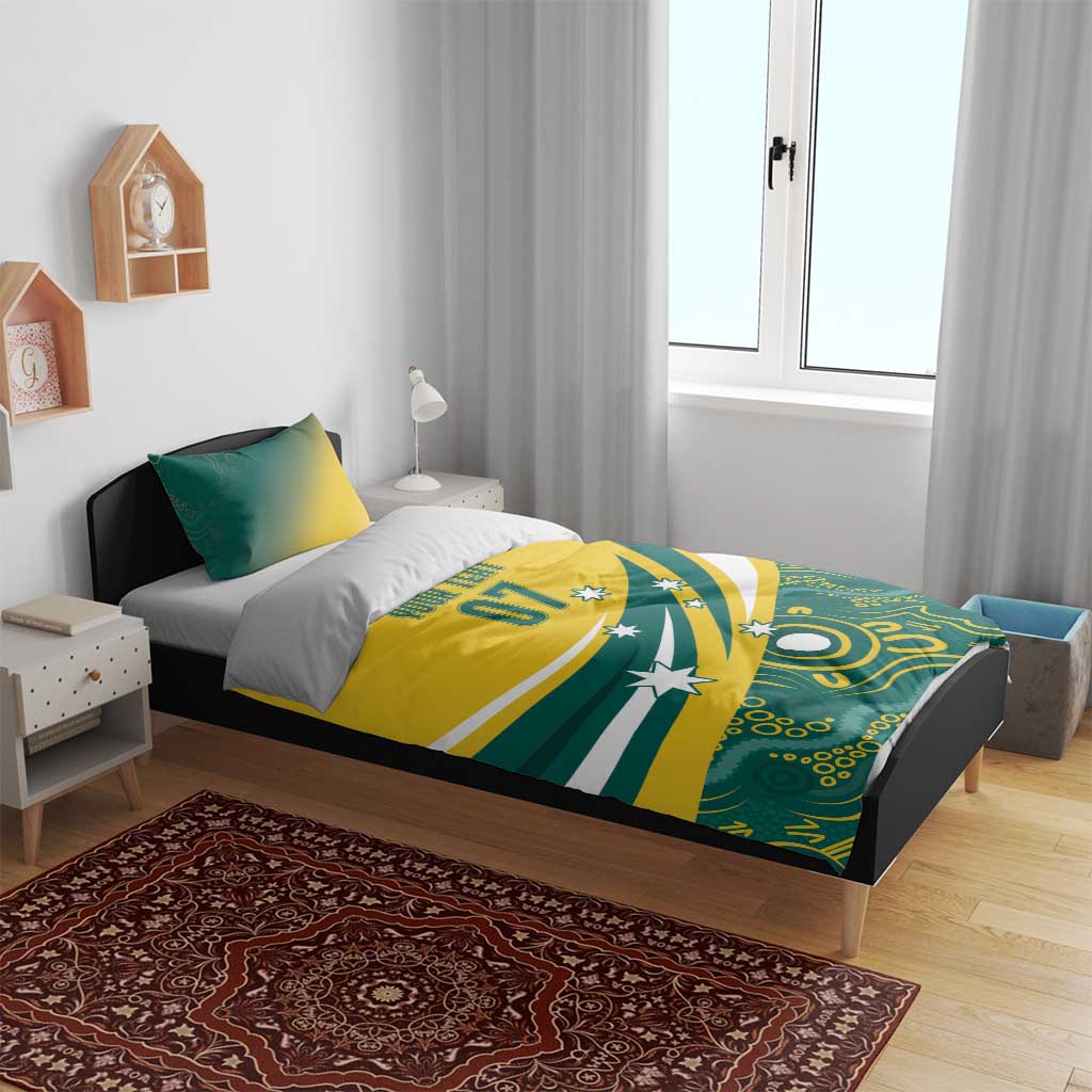 Australia 2024 Olympics Custom Bedding Set Rise of the Roos Aborignal Style
