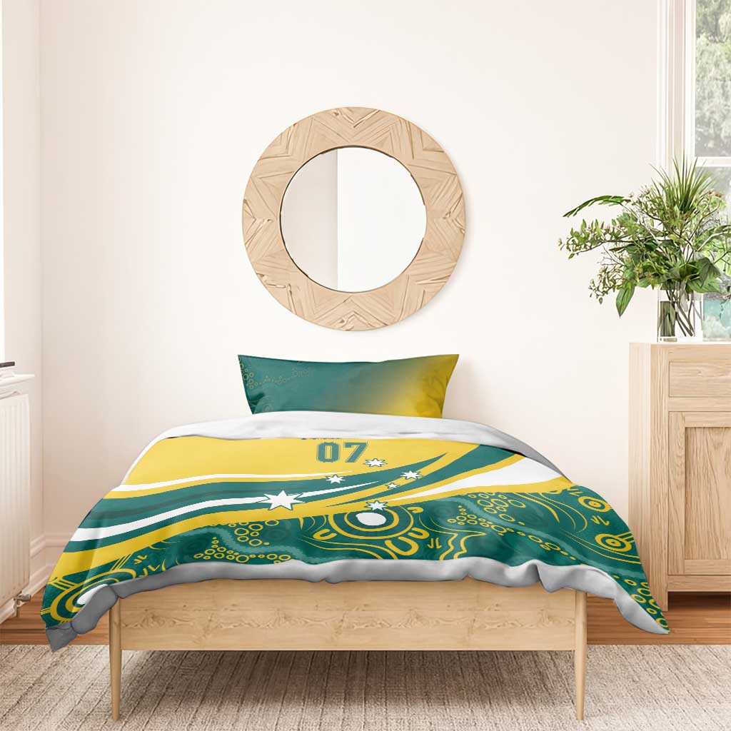 Australia 2024 Olympics Custom Bedding Set Rise of the Roos Aborignal Style