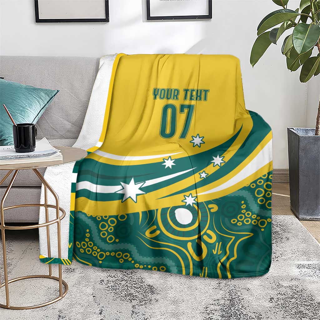 Australia 2024 Olympics Custom Blanket Rise of the Roos Aborignal Style