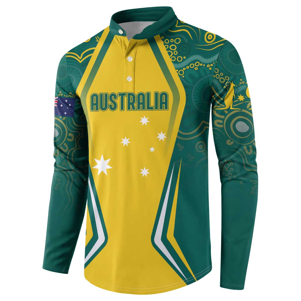 Australia 2024 Olympics Custom Button Sweatshirt Rise of the Roos Aborignal Style