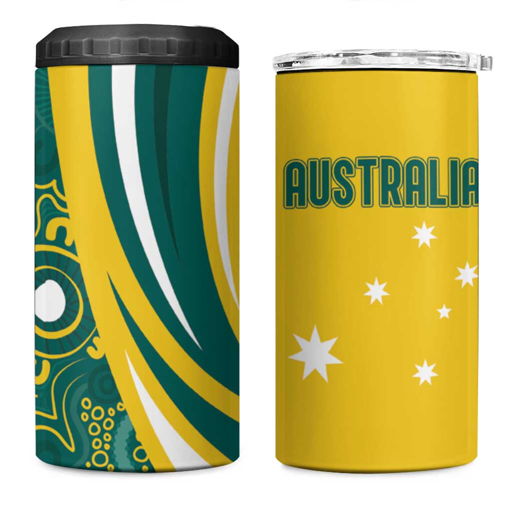 Australia 2024 Olympics 4 in 1 Can Cooler Tumbler Rise of the Roos Aborignal Style