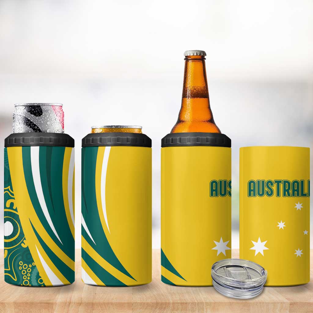 Australia 2024 Olympics 4 in 1 Can Cooler Tumbler Rise of the Roos Aborignal Style