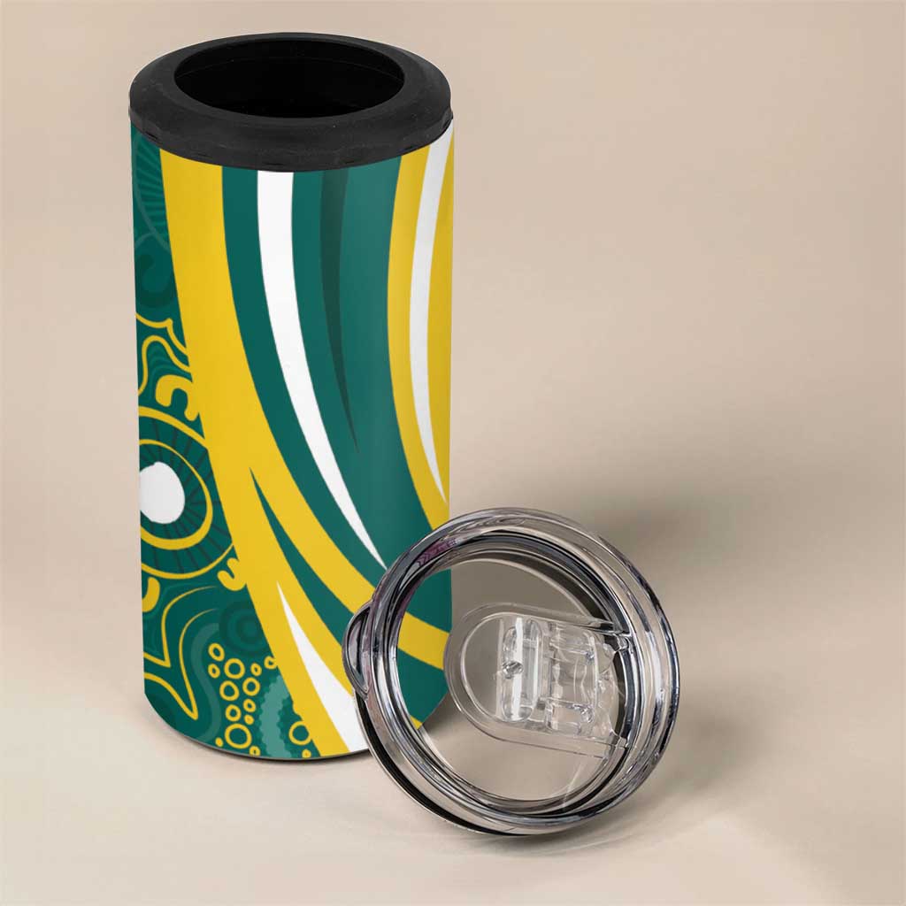 Australia 2024 Olympics 4 in 1 Can Cooler Tumbler Rise of the Roos Aborignal Style