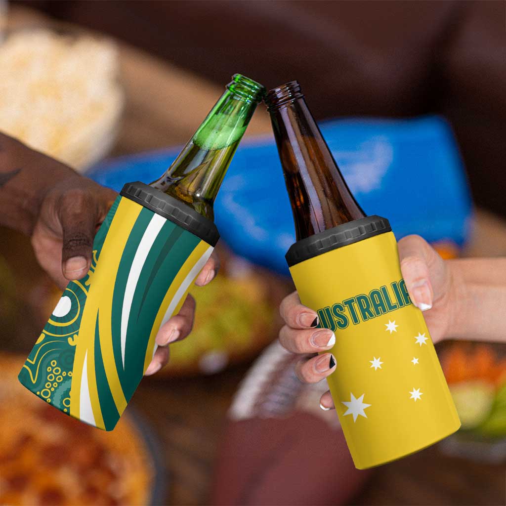 Australia 2024 Olympics 4 in 1 Can Cooler Tumbler Rise of the Roos Aborignal Style