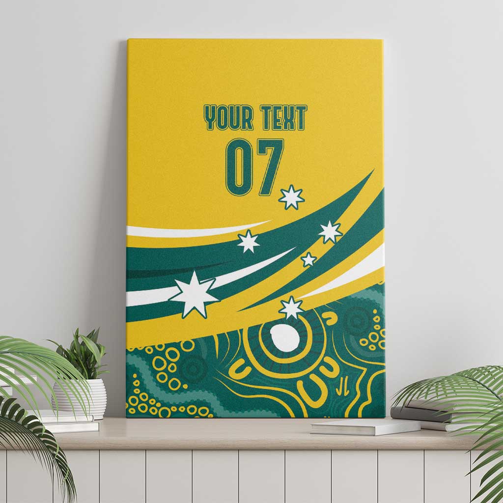Australia 2024 Olympics Custom Canvas Wall Art Rise of the Roos Aborignal Style