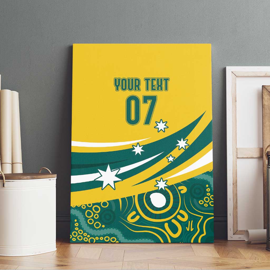 Australia 2024 Olympics Custom Canvas Wall Art Rise of the Roos Aborignal Style