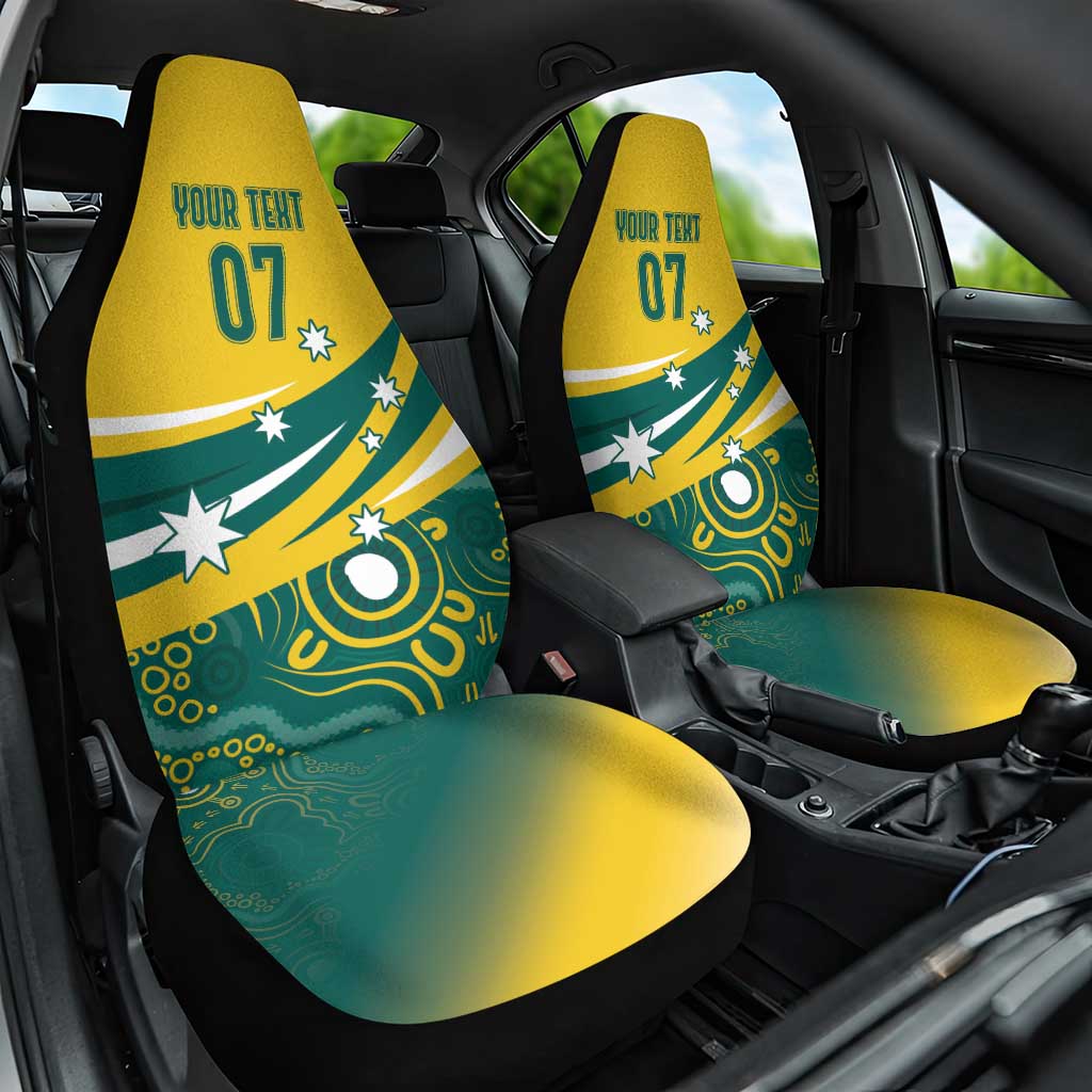 Australia 2024 Olympics Custom Car Seat Cover Rise of the Roos Aborignal Style
