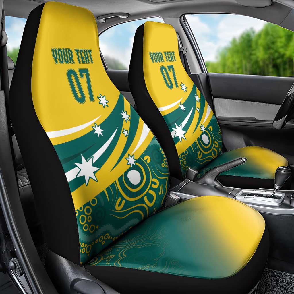 Australia 2024 Olympics Custom Car Seat Cover Rise of the Roos Aborignal Style