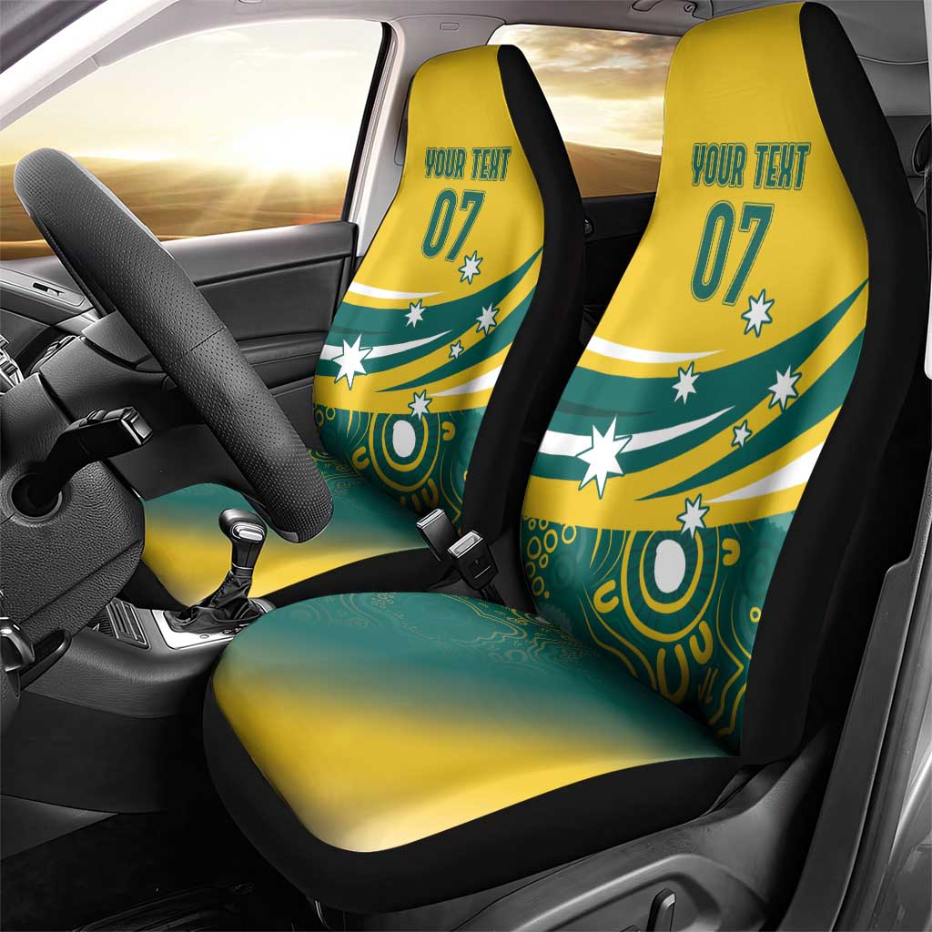Australia 2024 Olympics Custom Car Seat Cover Rise of the Roos Aborignal Style