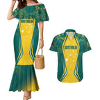 Australia 2024 Olympics Custom Couples Matching Mermaid Dress and Hawaiian Shirt Rise of the Roos Aborignal Style