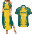 Australia 2024 Olympics Custom Couples Matching Summer Maxi Dress and Hawaiian Shirt Rise of the Roos Aborignal Style