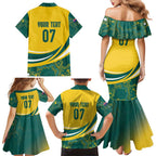 Australia 2024 Olympics Custom Family Matching Mermaid Dress and Hawaiian Shirt Rise of the Roos Aborignal Style