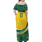Australia 2024 Olympics Custom Family Matching Off Shoulder Maxi Dress and Hawaiian Shirt Rise of the Roos Aborignal Style