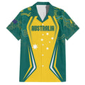 Australia 2024 Olympics Custom Family Matching Short Sleeve Bodycon Dress and Hawaiian Shirt Rise of the Roos Aborignal Style
