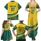 Australia 2024 Olympics Custom Family Matching Summer Maxi Dress and Hawaiian Shirt Rise of the Roos Aborignal Style