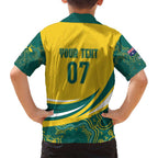 Australia 2024 Olympics Custom Family Matching Tank Maxi Dress and Hawaiian Shirt Rise of the Roos Aborignal Style