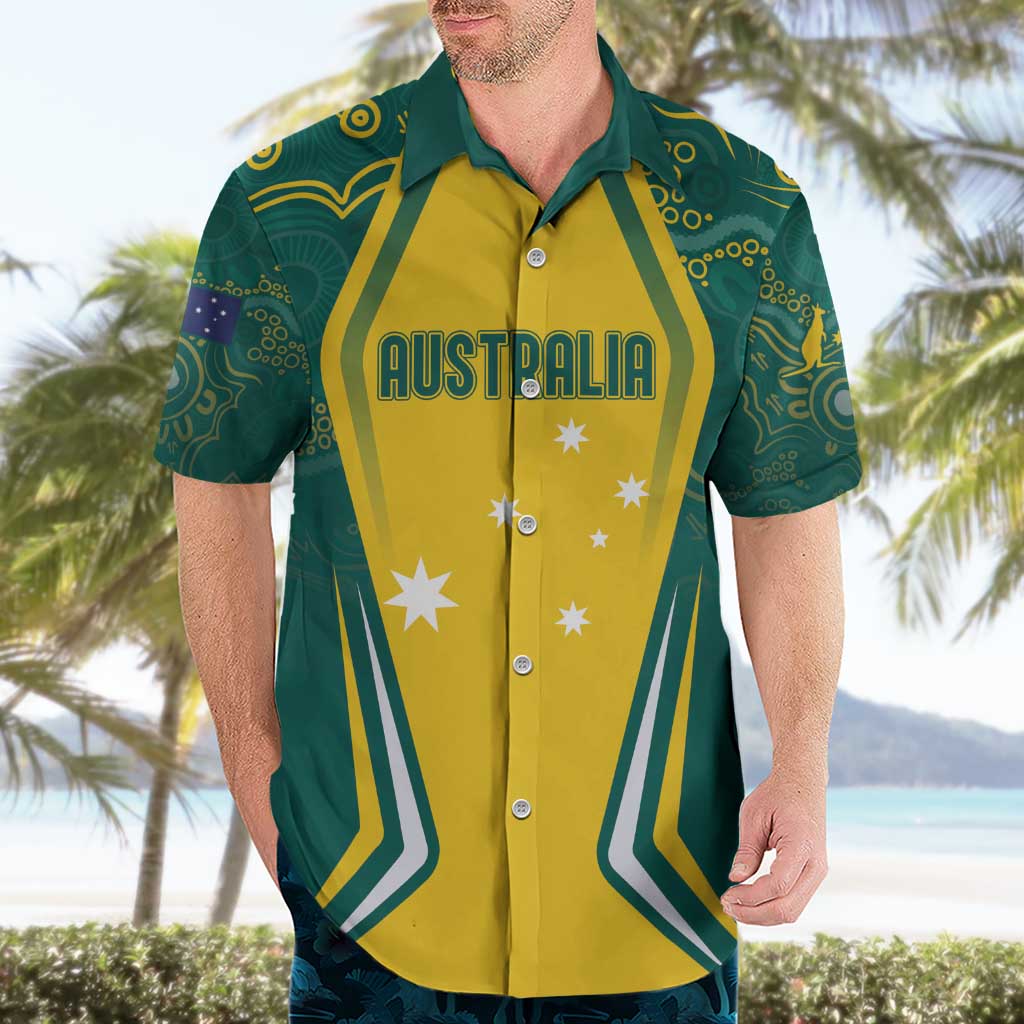 Australia 2024 Olympics Custom Hawaiian Shirt Rise of the Roos Aborignal Style